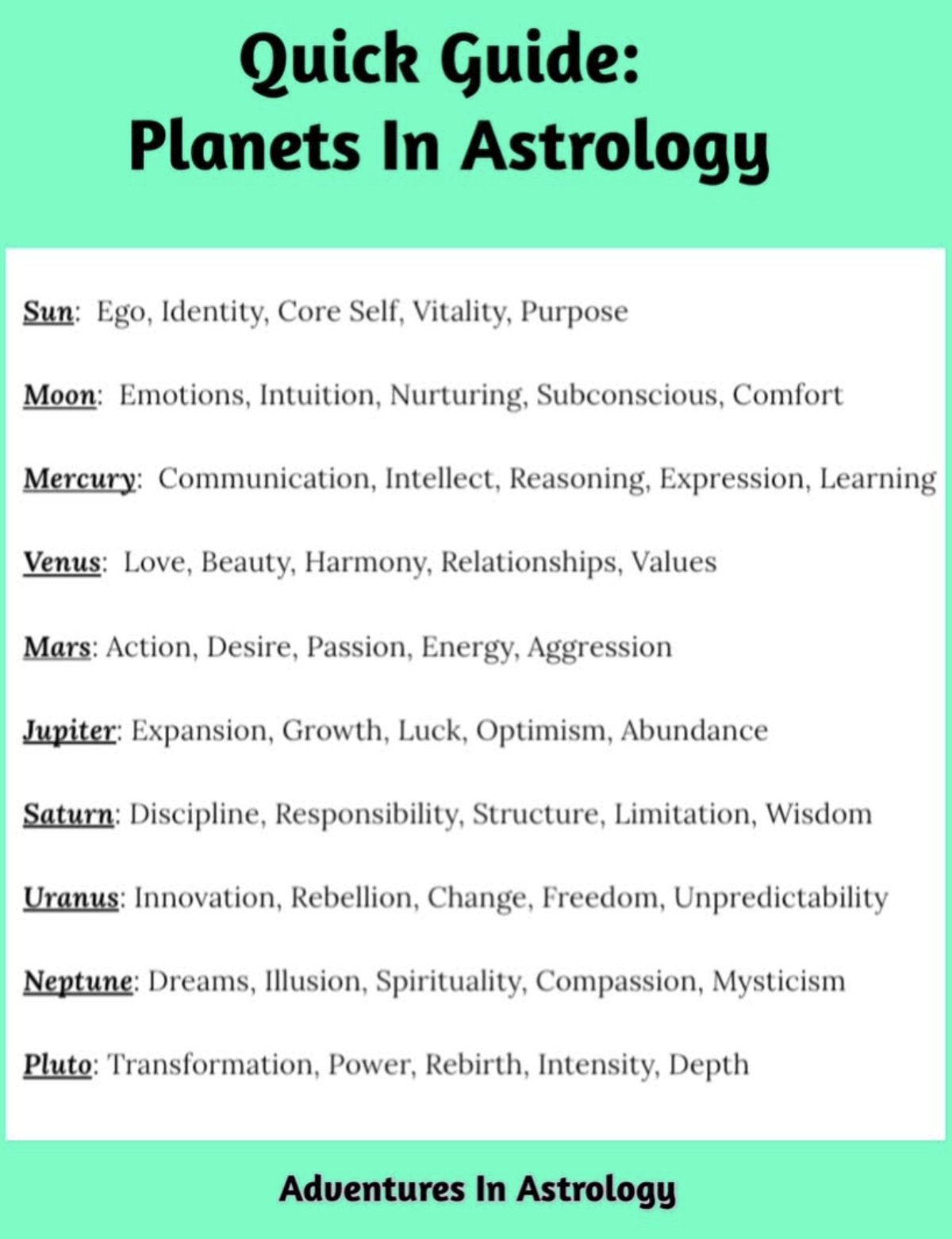 Quick Visual Guides — Adventures In Astrology